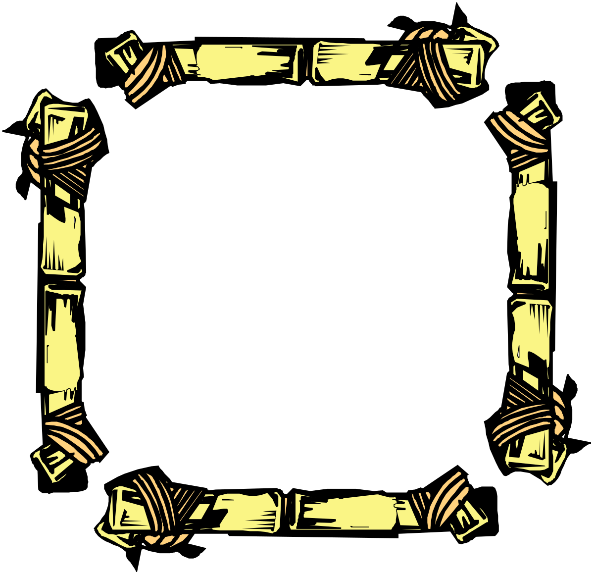 Yellow and Black Decorative Square Frame Clipart