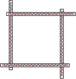 Red and White Square Frame Clipart - Vibrant Borders for Creative Projects