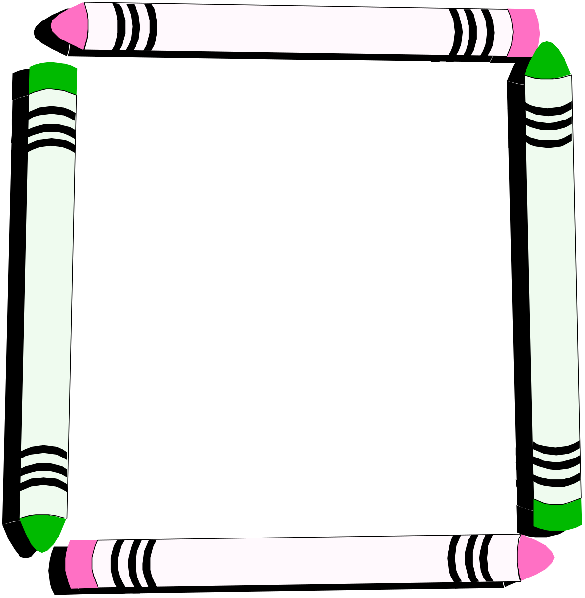 a pencil with a green and pink stripe clip art png transparent Colorful Green and Pink Striped Pencil Clipart for Creative Borders