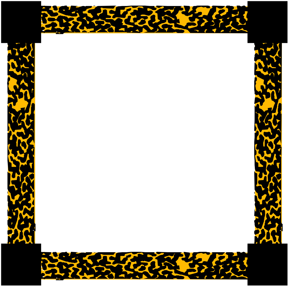 Yellow Frame with Black Background Clipart - Stylish Borders for Your Designs