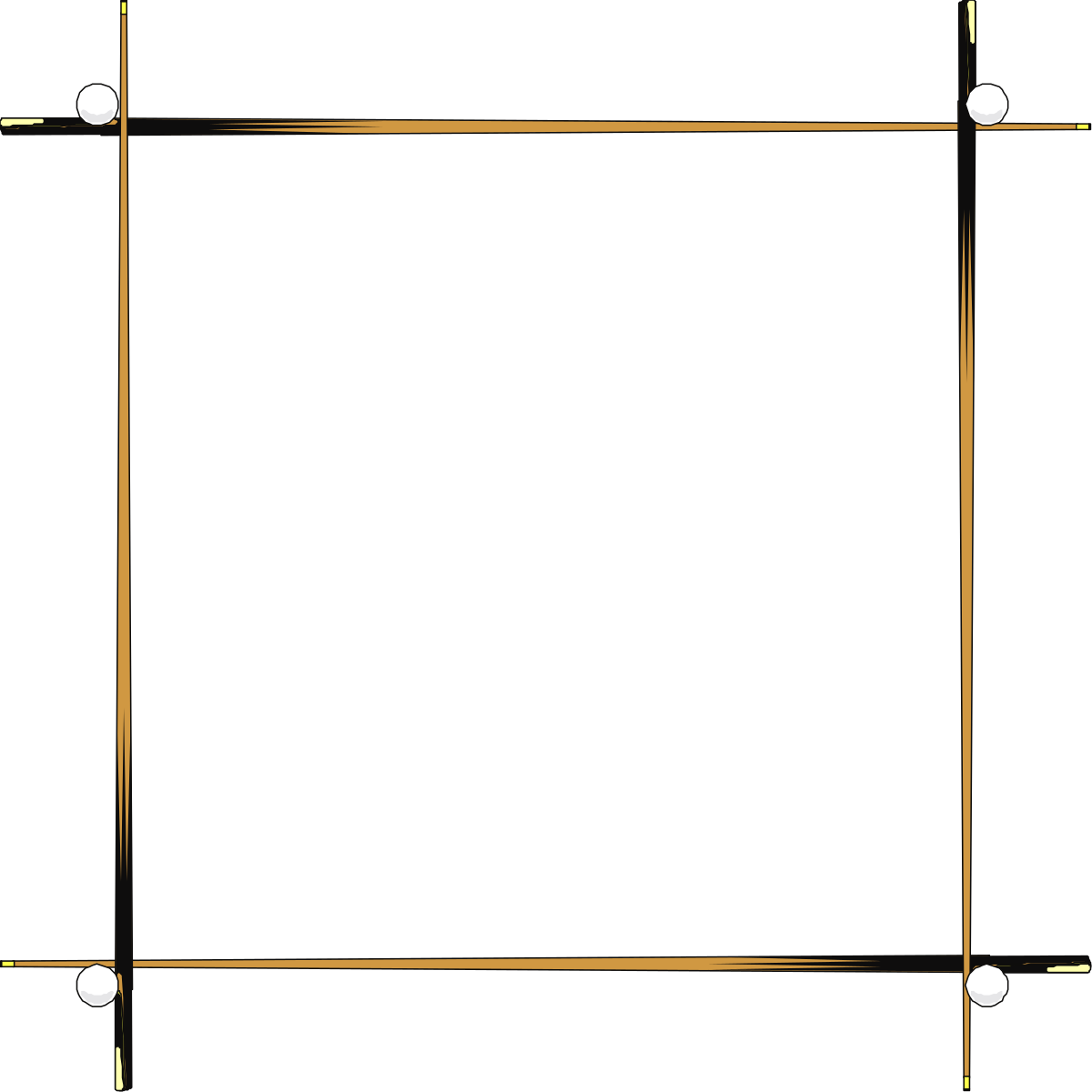 Elegant Gold Border Clipart - Square Frame Design