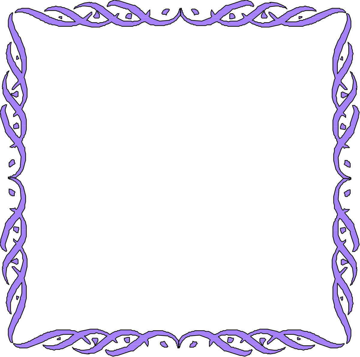 Purple Frame with Black Background - Elegant Clipart Borders