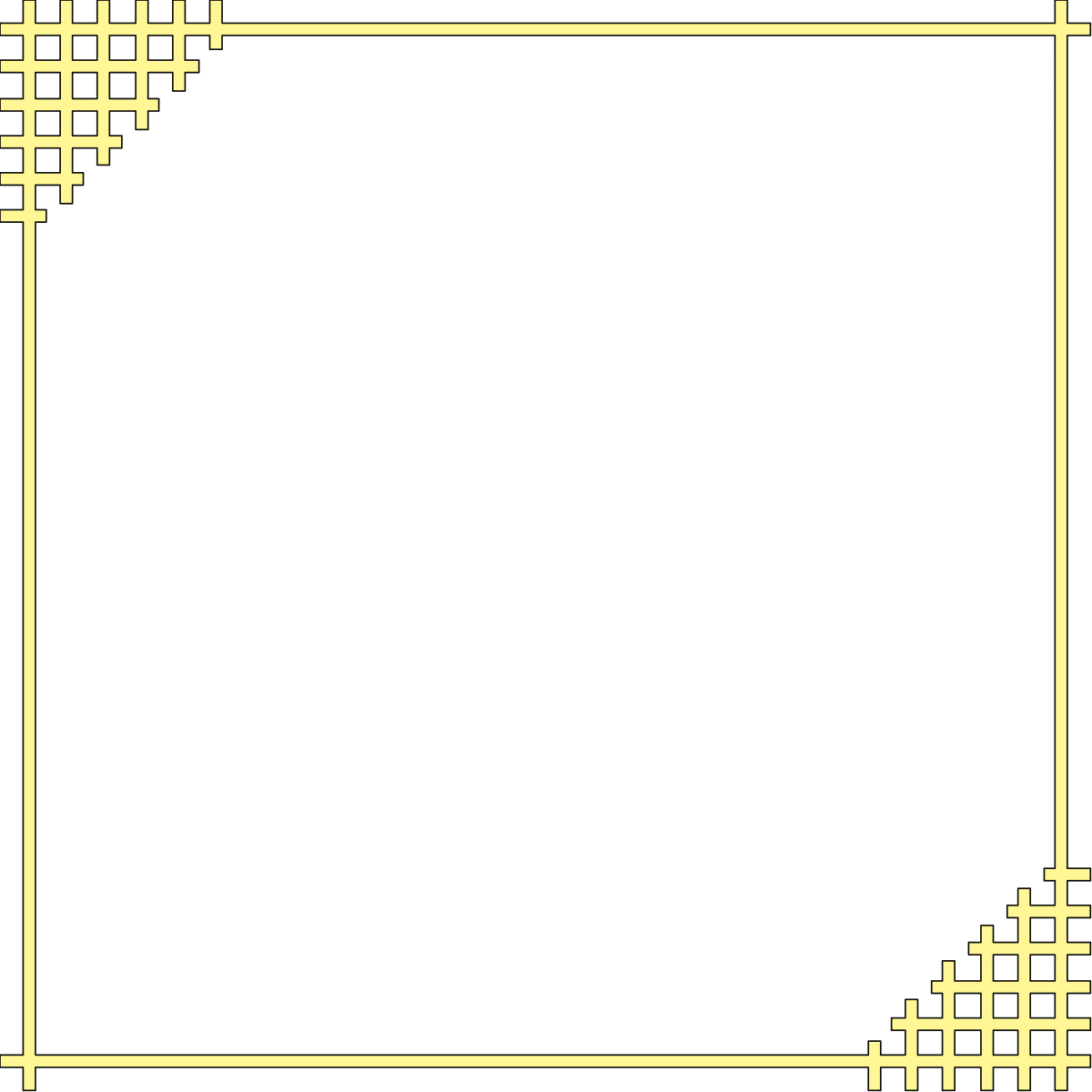 Yellow Border Square Frame Clipart - Stylish Decorative Edges