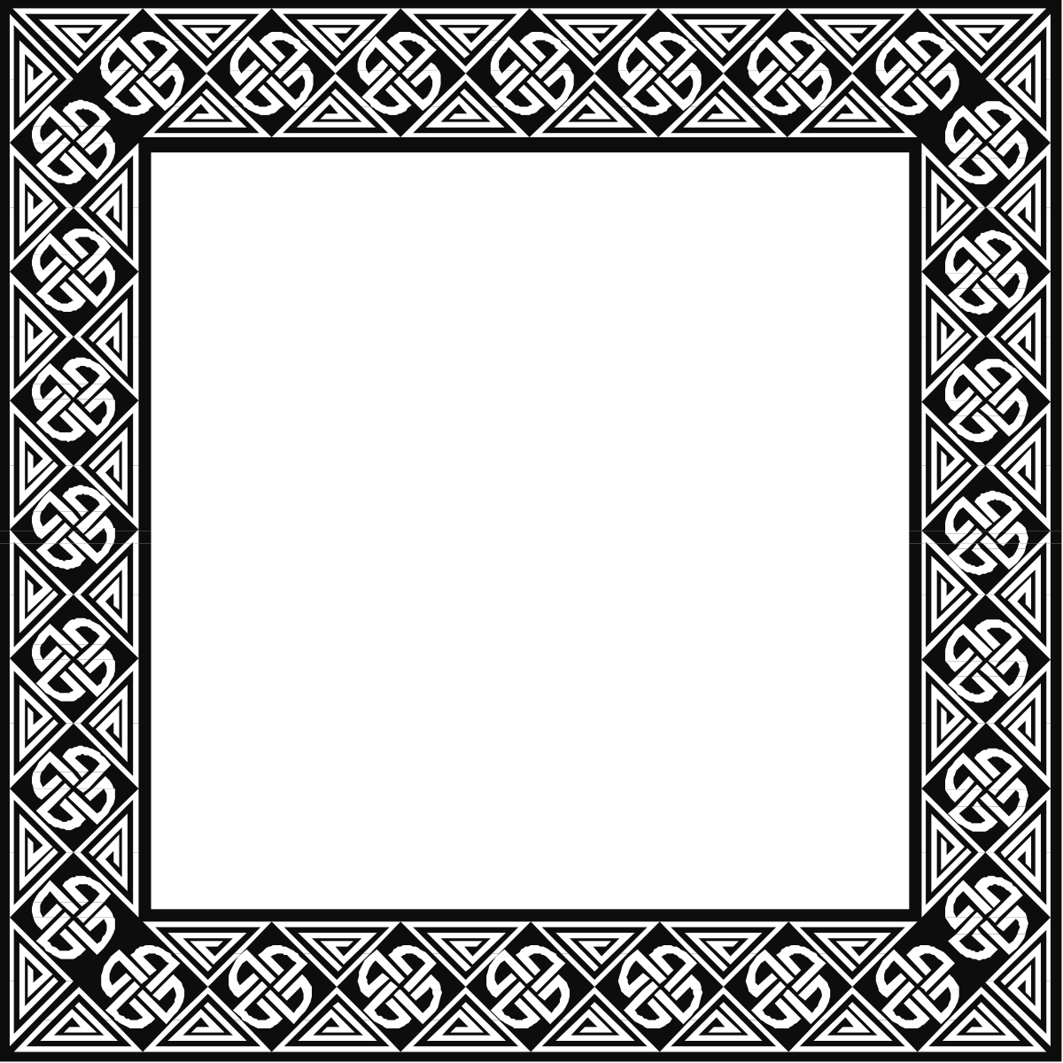 a celtic pattern in black and white clip art png transparent Celtic Borders Clipart - Elegant Black and White Designs