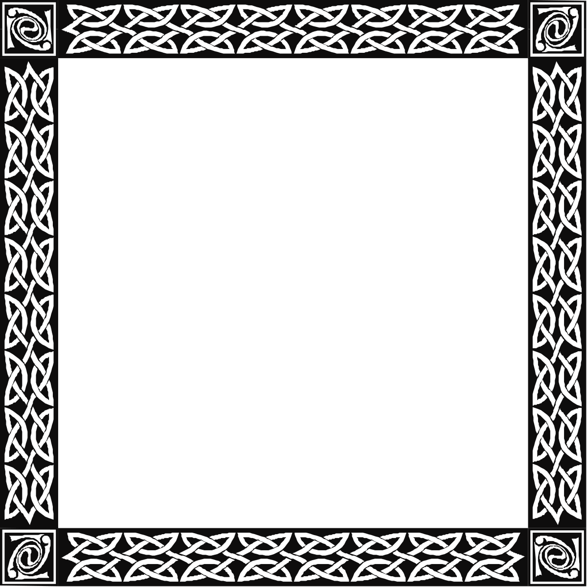 Celtic Frame Pattern Clipart - Elegant Borders for Creative Projects
