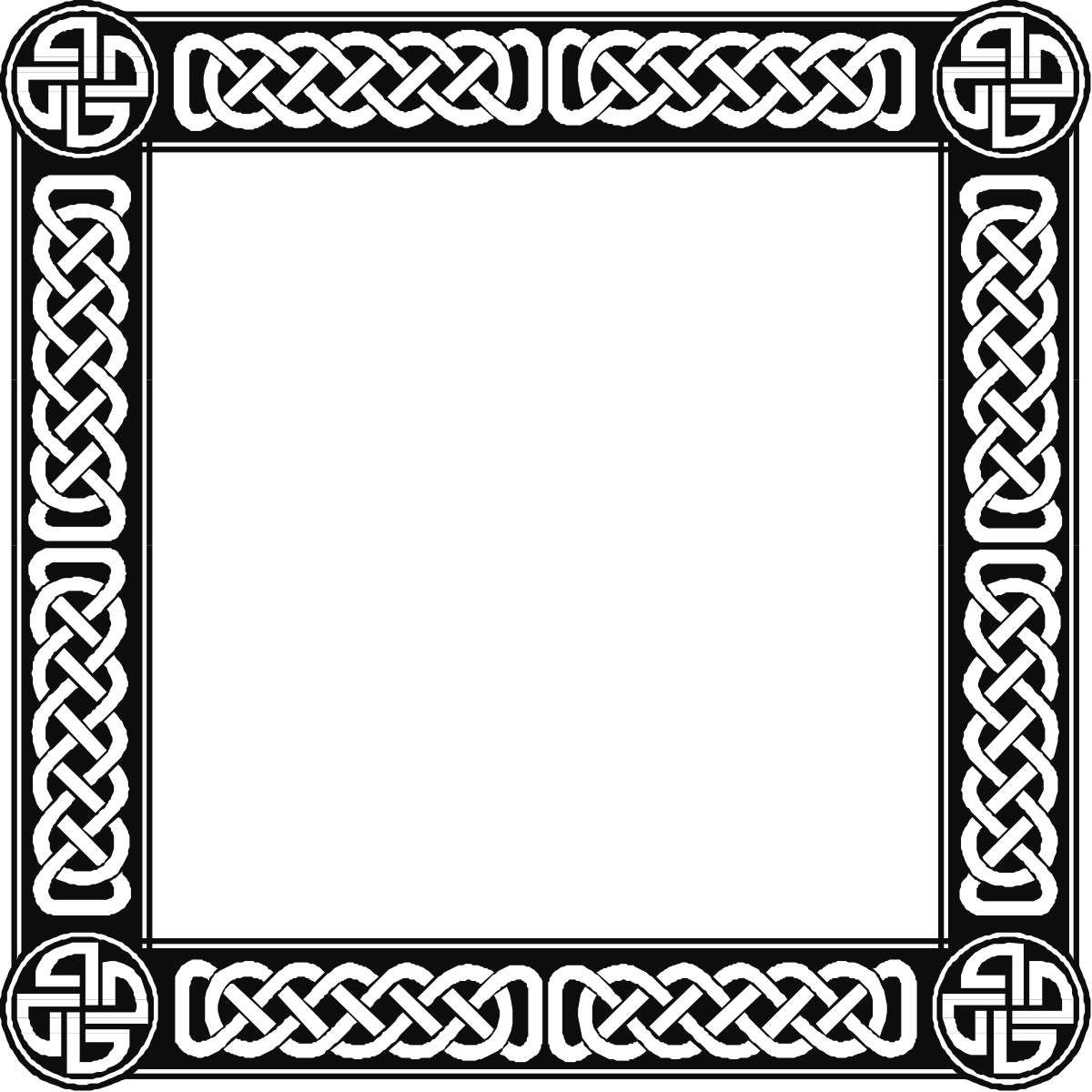 Celtic Border Frame with Knots - Elegant Decorative Clipart