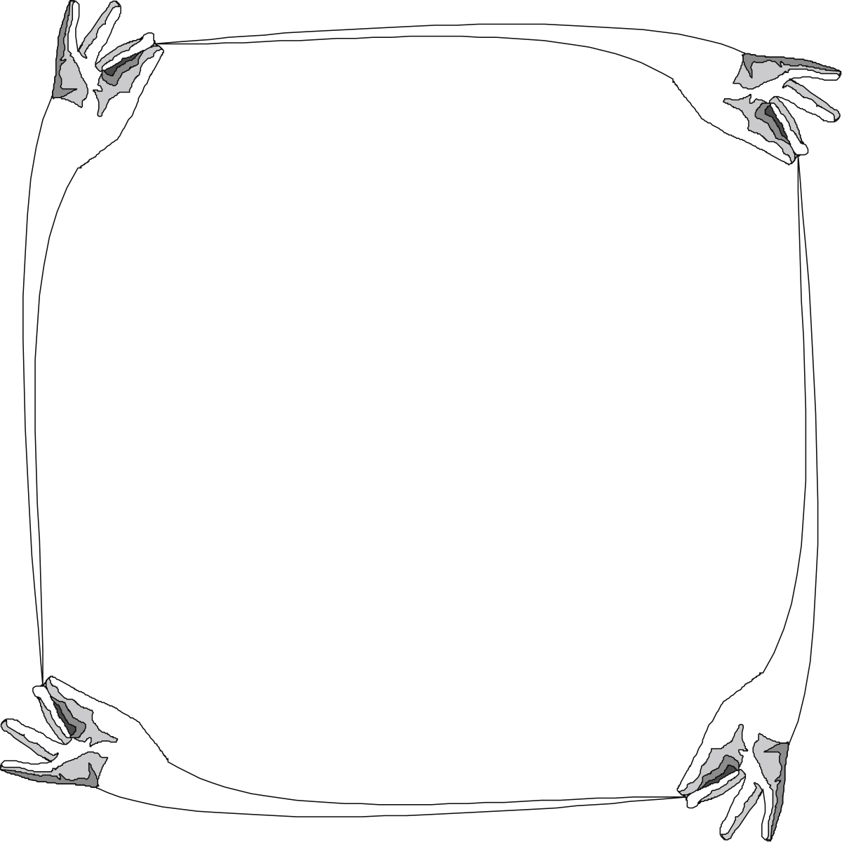 Hands Holding a Square White Frame Clipart - Perfect for Borders and Decoration
