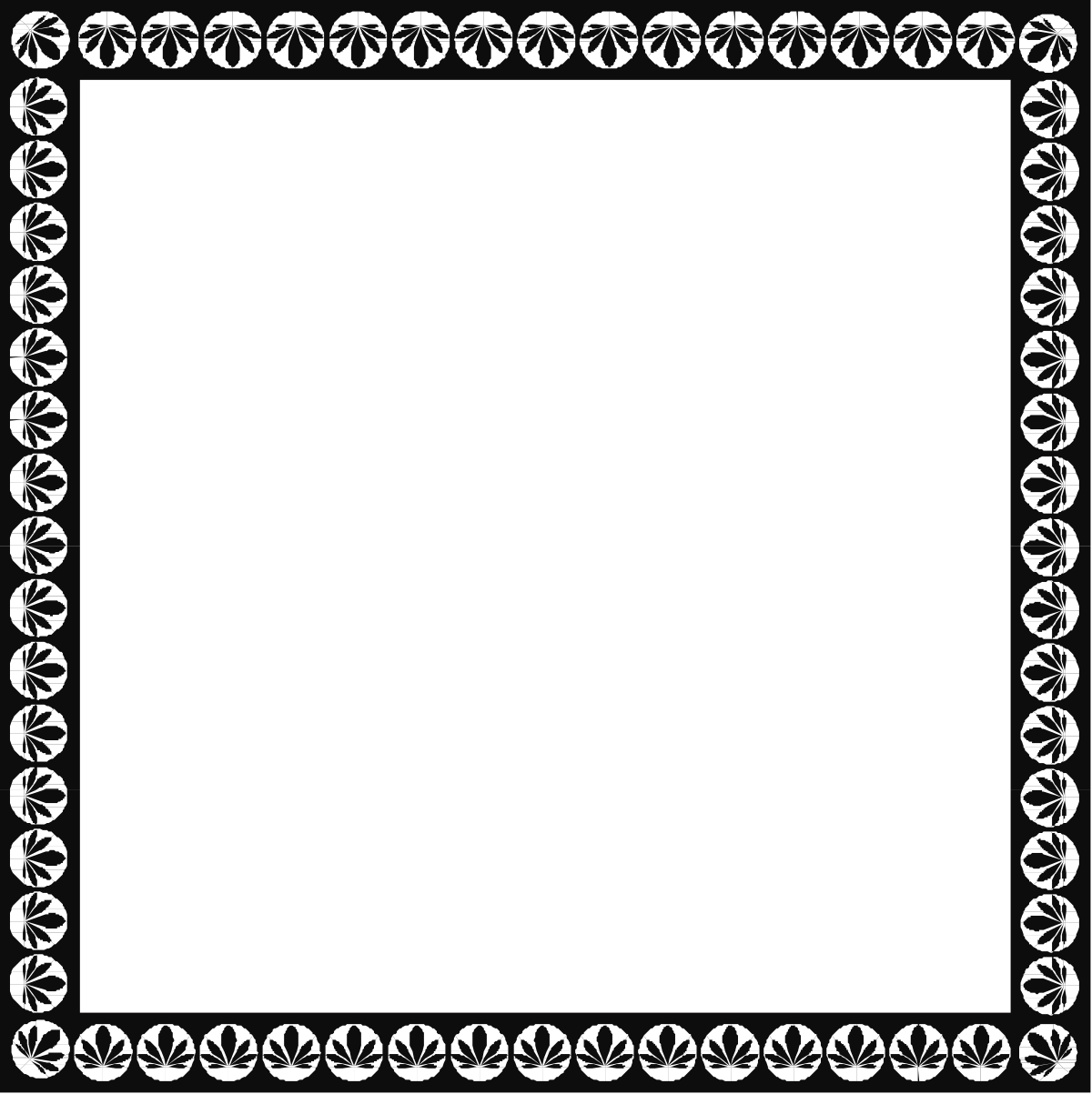 Floral Pattern Black and White Frame Clipart for Elegant Designs