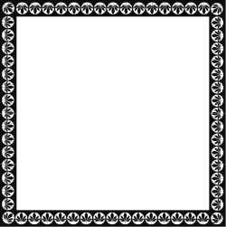 Floral Pattern Black and White Frame Clipart for Elegant Designs