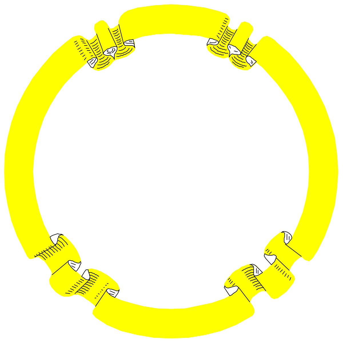 Yellow Circle with Hands Holding Each Other Clipart for Heartwarming Designs