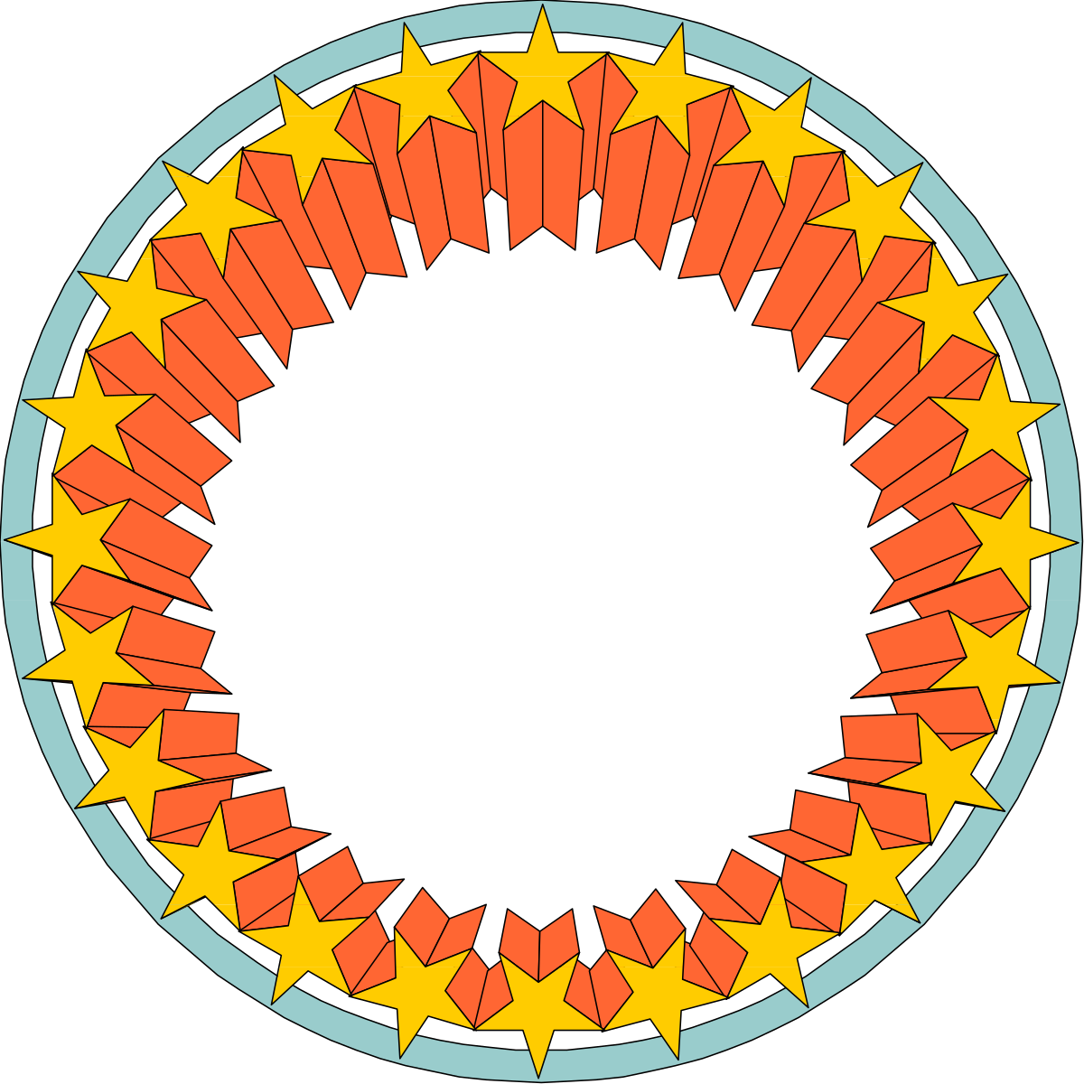 Circular Star Frame Clipart - Decorative Borders and BDRRC007 Design