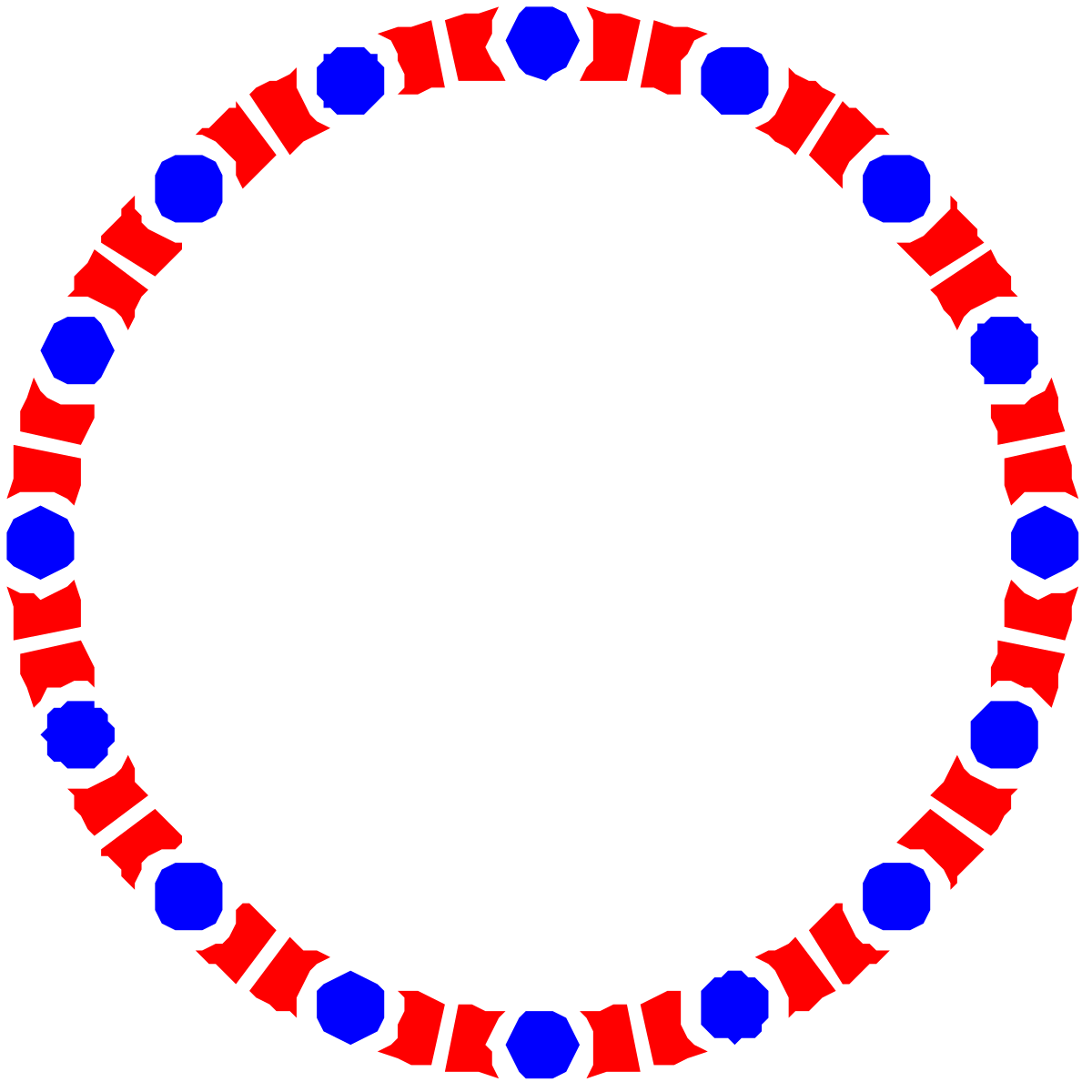Circle with Red and Blue Dots Clipart - Borders and Background Design