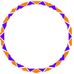 Orange and Purple Triangles Clipart - Circular Border Design