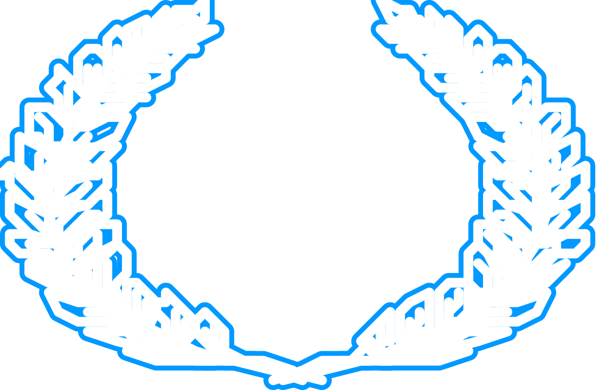 Laurel Wreath Clipart on Blue Background - Elegant Borders Design