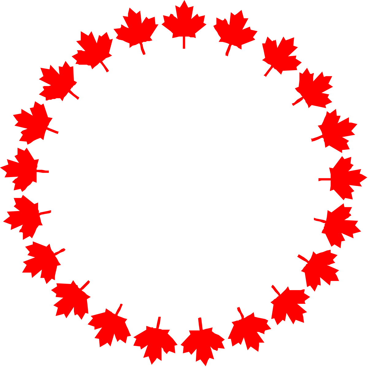 Red Maple Leaves Circle Clipart - Beautiful Borders for Design