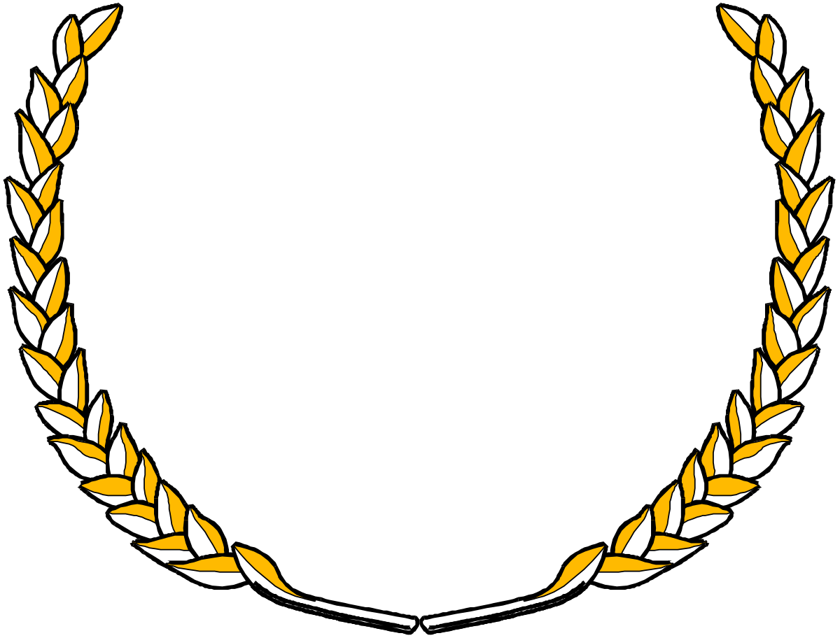 Laurel Wreath Clipart on Black Background - Elegant Borders for Designs