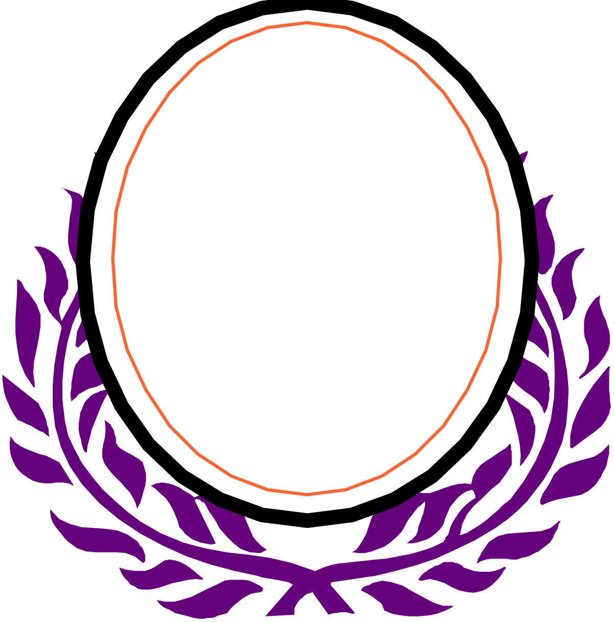 Purple Wreath Clipart with White Circle - Elegant Borders for Creative Projects