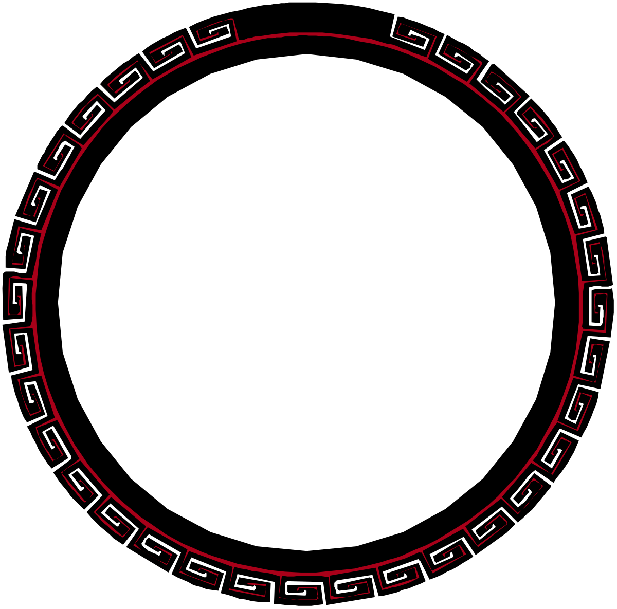 Circle with Red Line - Clipart Borders for Creative Designs