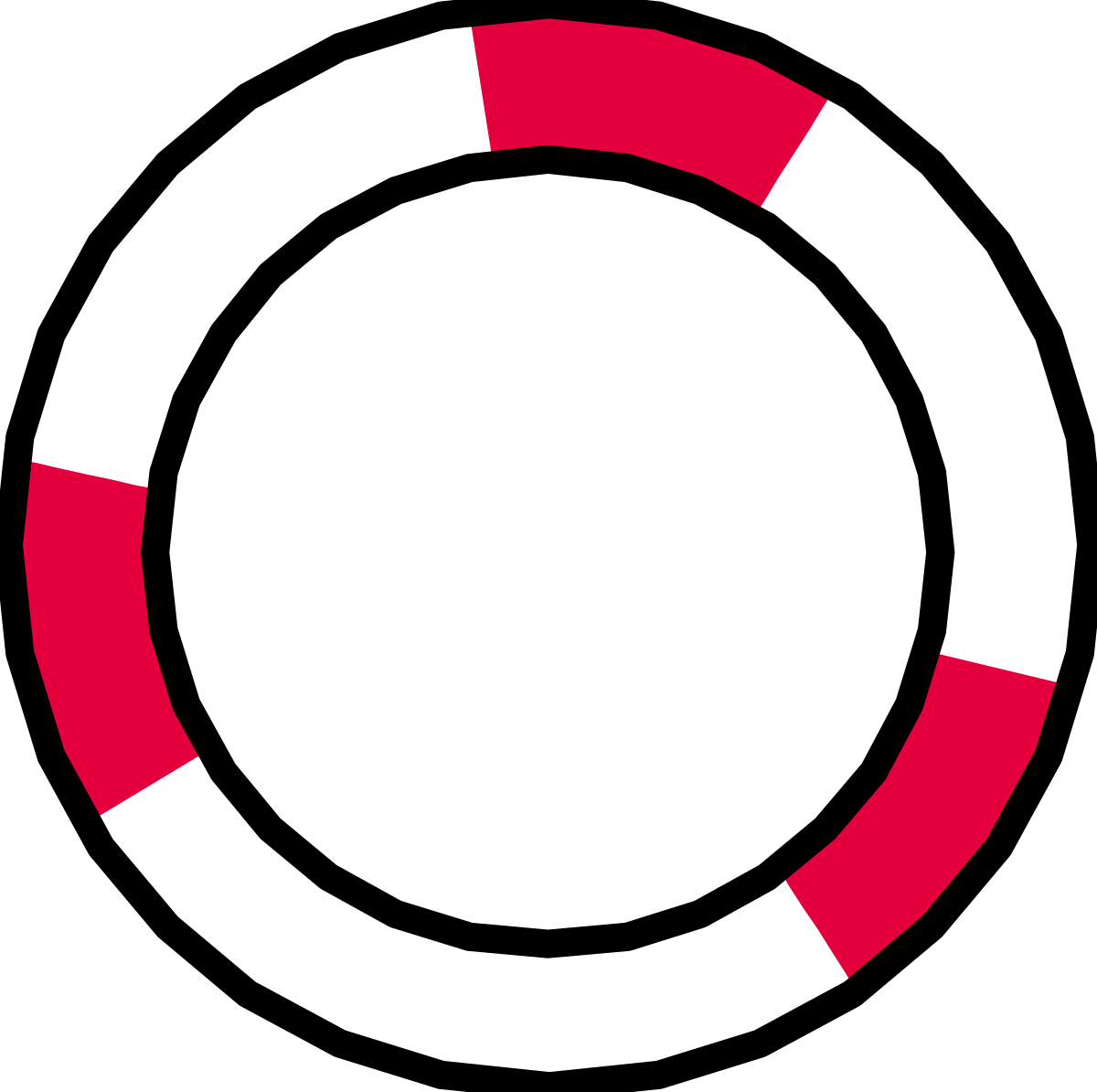 Red Circle on Black Background Clipart - Perfect for Borders and Design Elements