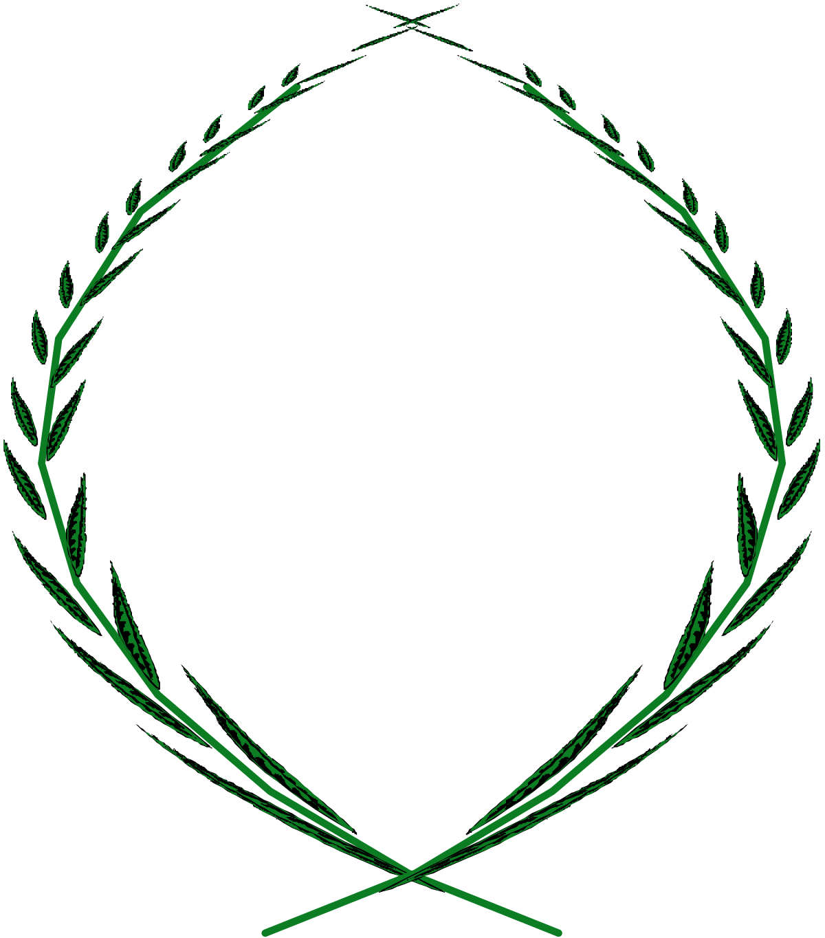 Green Wreath with Crossed Arrows Clipart - Elegant Borders for Your Designs