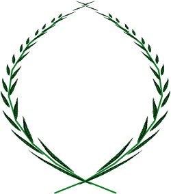 Green Wreath with Crossed Arrows Clipart - Elegant Borders for Your Designs