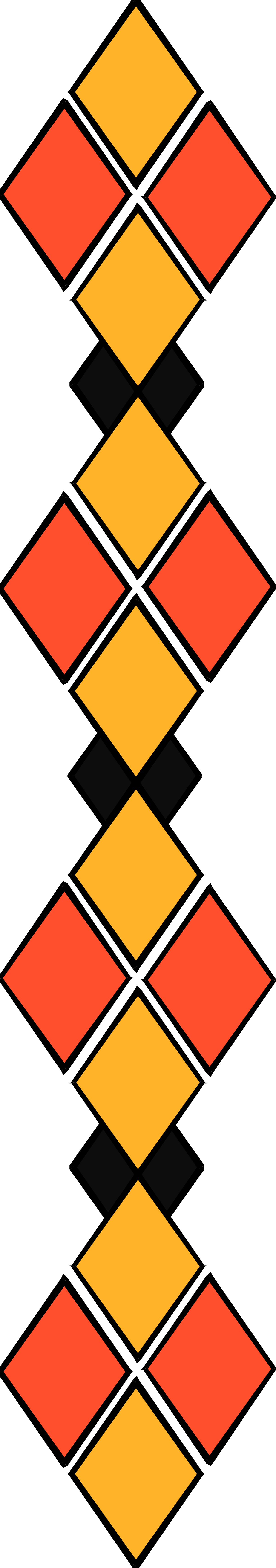 Vibrant Yellow and Red Pattern on Black Background Clipart