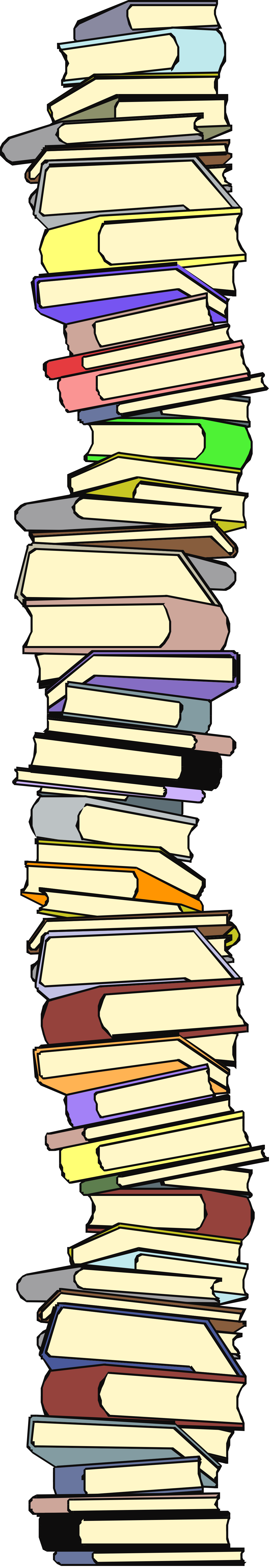 a stack of books with many different colors clip art png transparent Colorful Book Stack Clipart - Vibrant Borders for Creative Projects