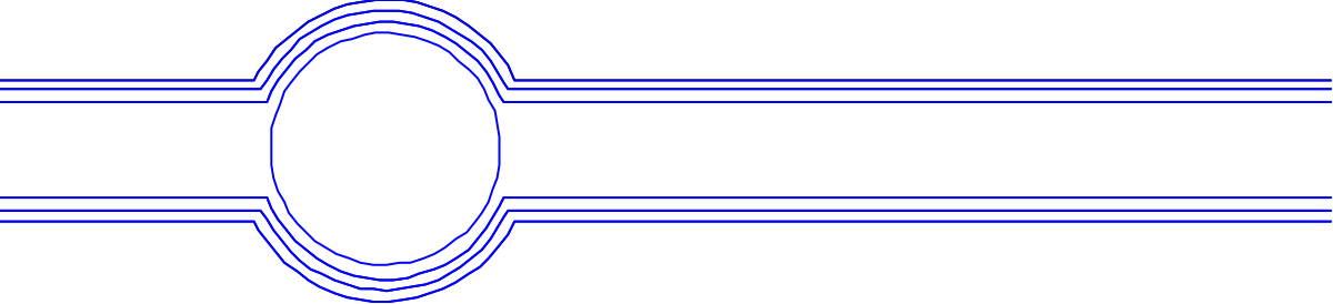 Blue Line with Center Circle Clipart - Stylish Borders for Design