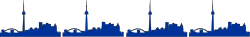 Skyline Border Clipart in Blue and White with Black Background