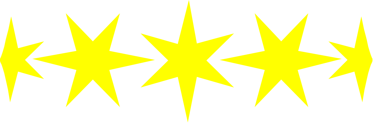 Five Stars Clipart for Elegant Borders and Designs