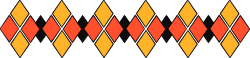 Striking Orange and Yellow Stripes Border on Black Background - Clipart