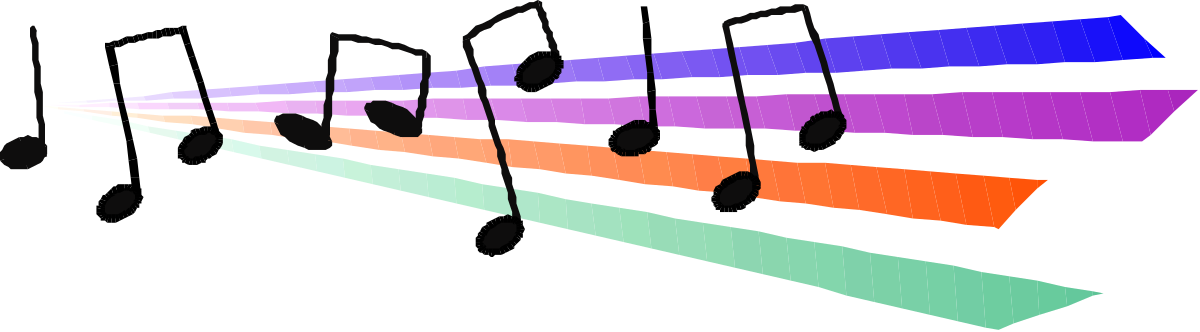 Rainbow Colored Music Notes Border Clipart - Vibrant and Fun Design