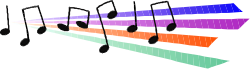 Rainbow Colored Music Notes Border Clipart - Vibrant and Fun Design