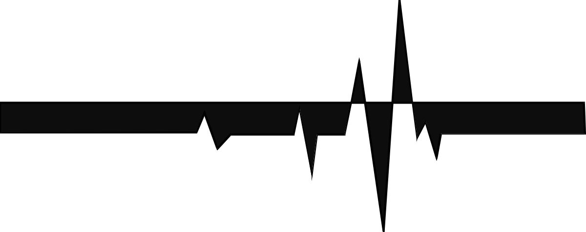 Heartbeat Icon Clipart - Black and White Borders Design