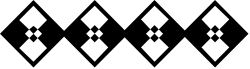 Stylish Black and White Diamond Pattern Clipart Borders