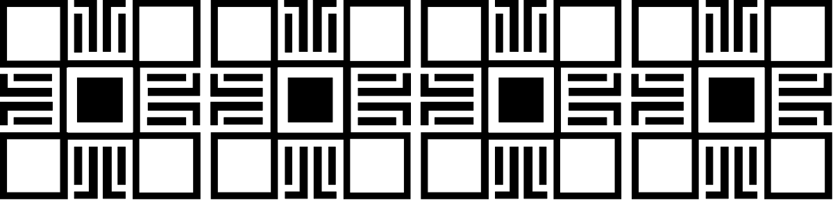 Black and White Square Pattern Clipart - Vintage Borders for Design