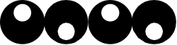 Black and White Oval Shapes Clipart for Borders Design