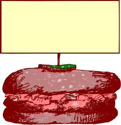 Big Hamburger with Blank Sign Clipart - Perfect for Customization