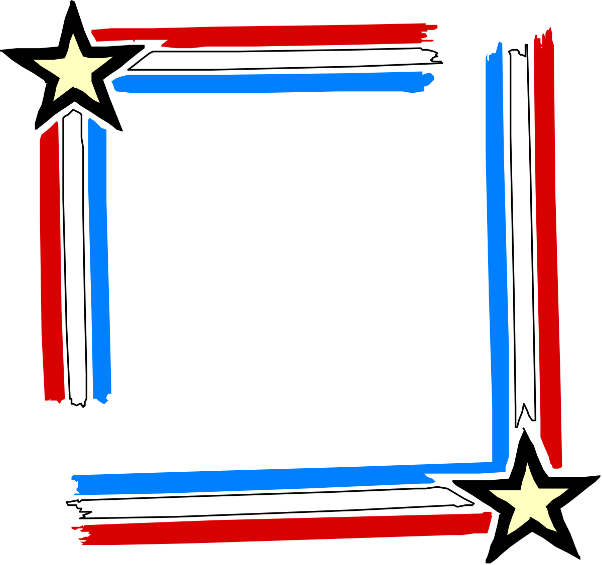 Red, White and Blue Stars Frame Clipart for Celebrations