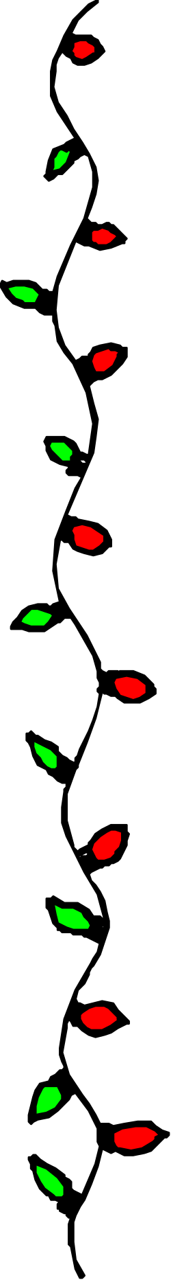 Vibrant Green and Red Lights Clipart on Black Background