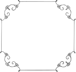 Black and White Floral Frame Clipart - Elegant Border Design