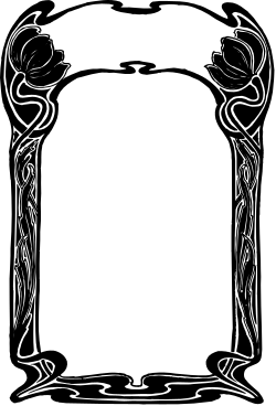 Black and White Floral Design Frame Clipart for Elegant Borders