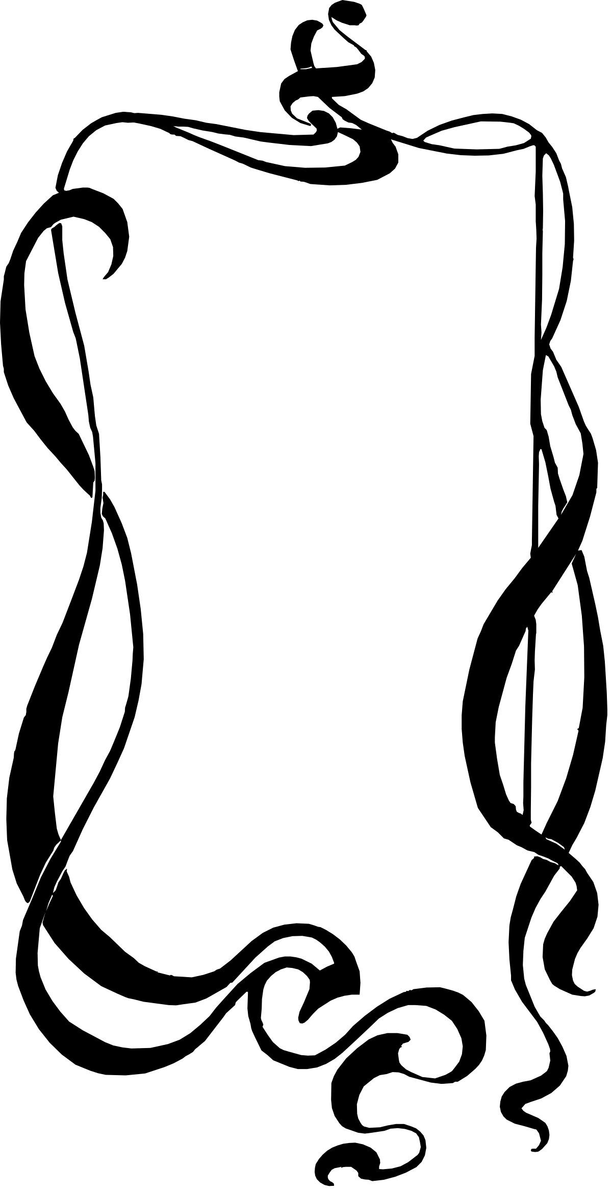 Silhouette of a Man with a Hat - Elegant Black and White Clipart
