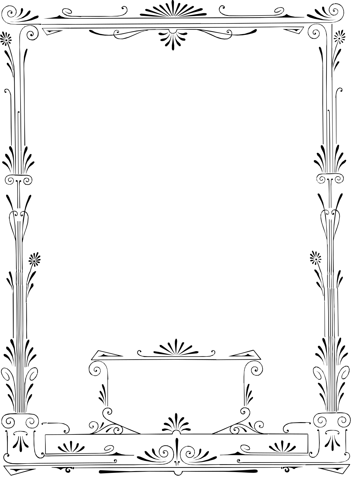 Black and White Face Clipart - Elegant Borders and Designs