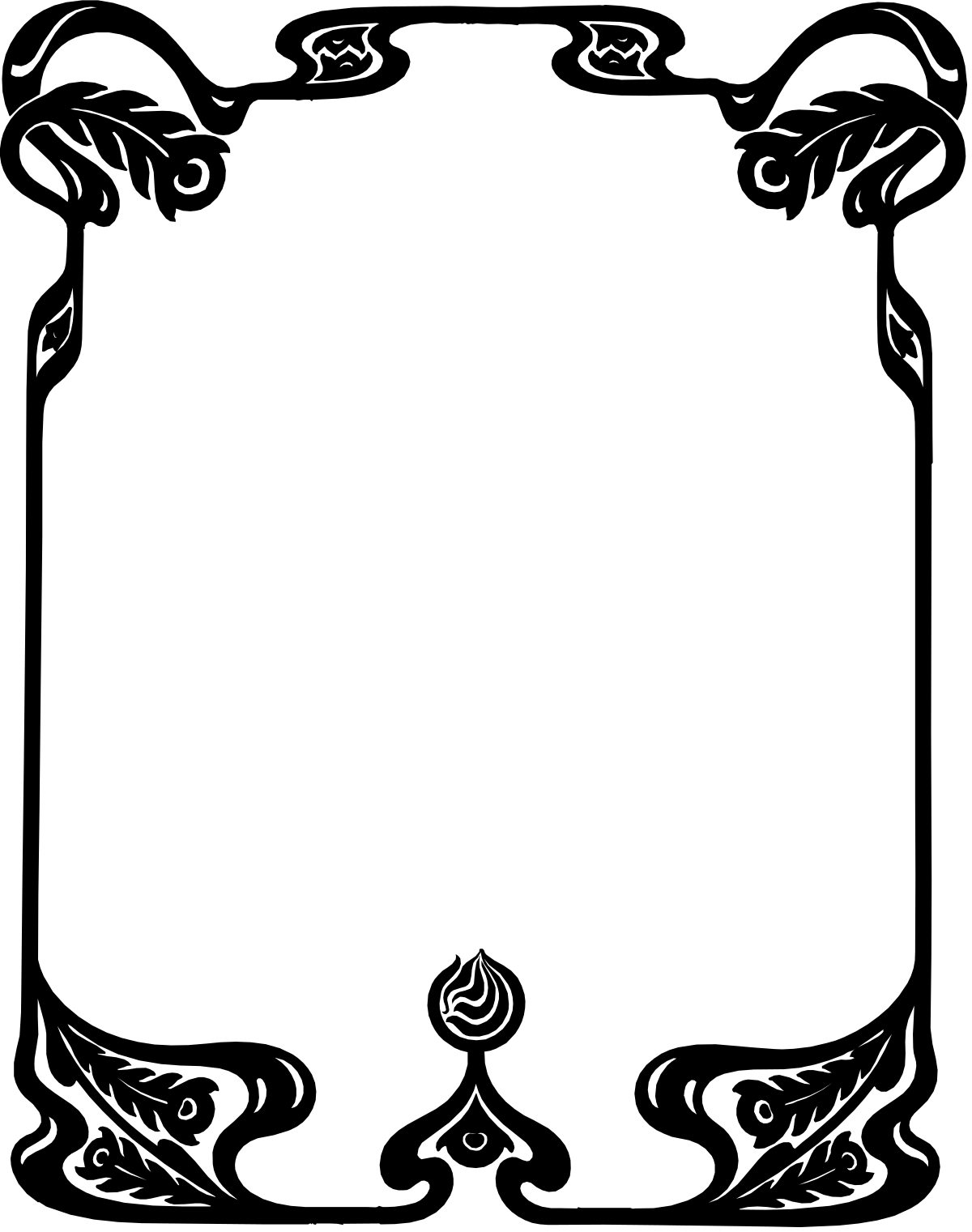 Black and White Patterned Frame Clipart - Elegant Borders for Creative Designs