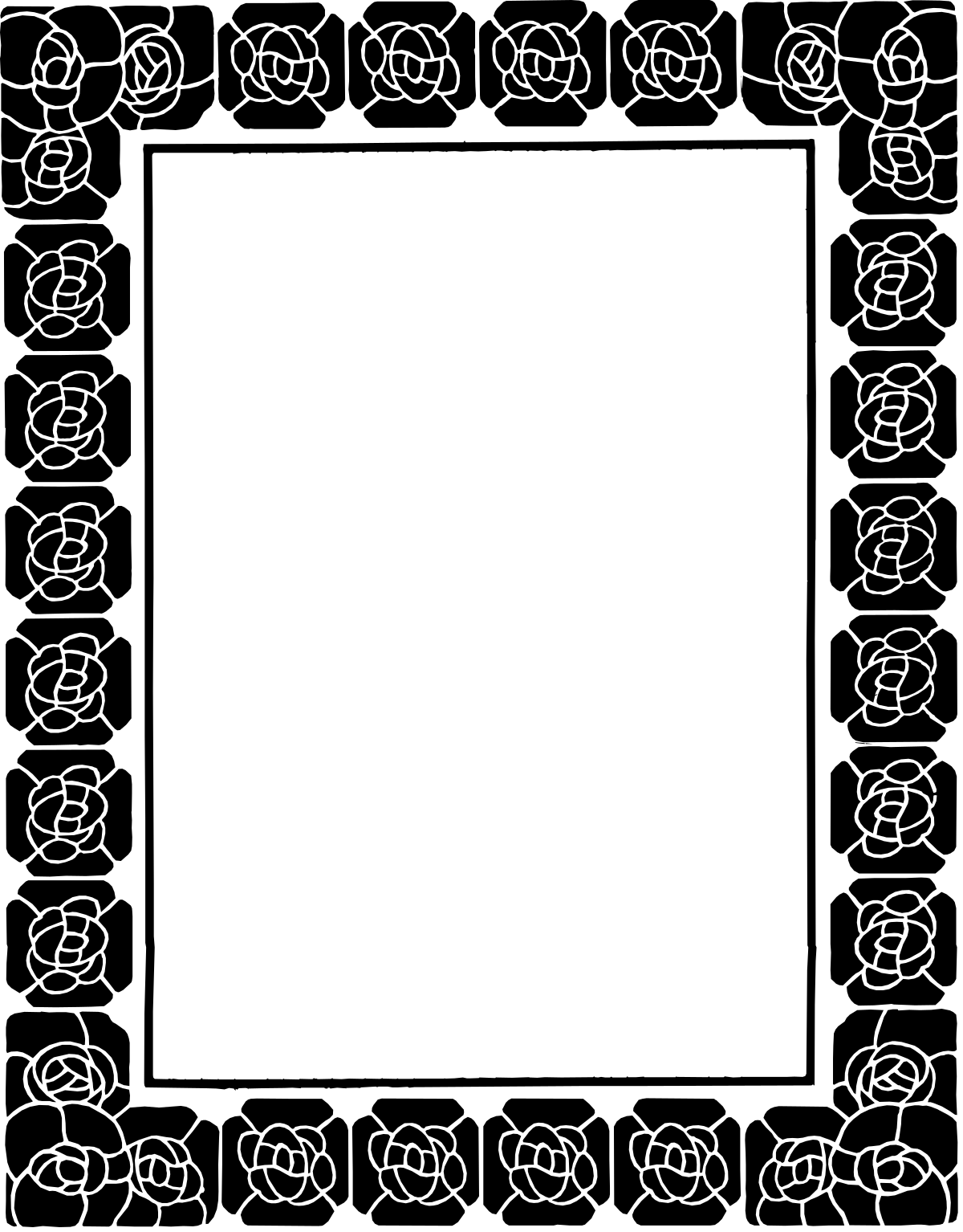 Borders and Brdrport: Stylish White Square Clipart on Black Background