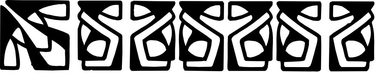 Spoon Silhouette Clipart - Black and White Row Design