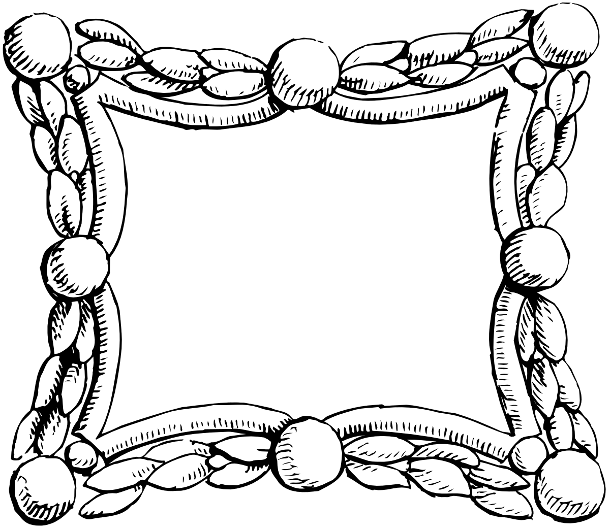 a black and white frame with a blank space clip art png transparent Black and White Frame - Elegant Borders Clipart for Versatile Design