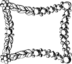 Elegant Black and White Leaf Frame Clipart for Creative Designs