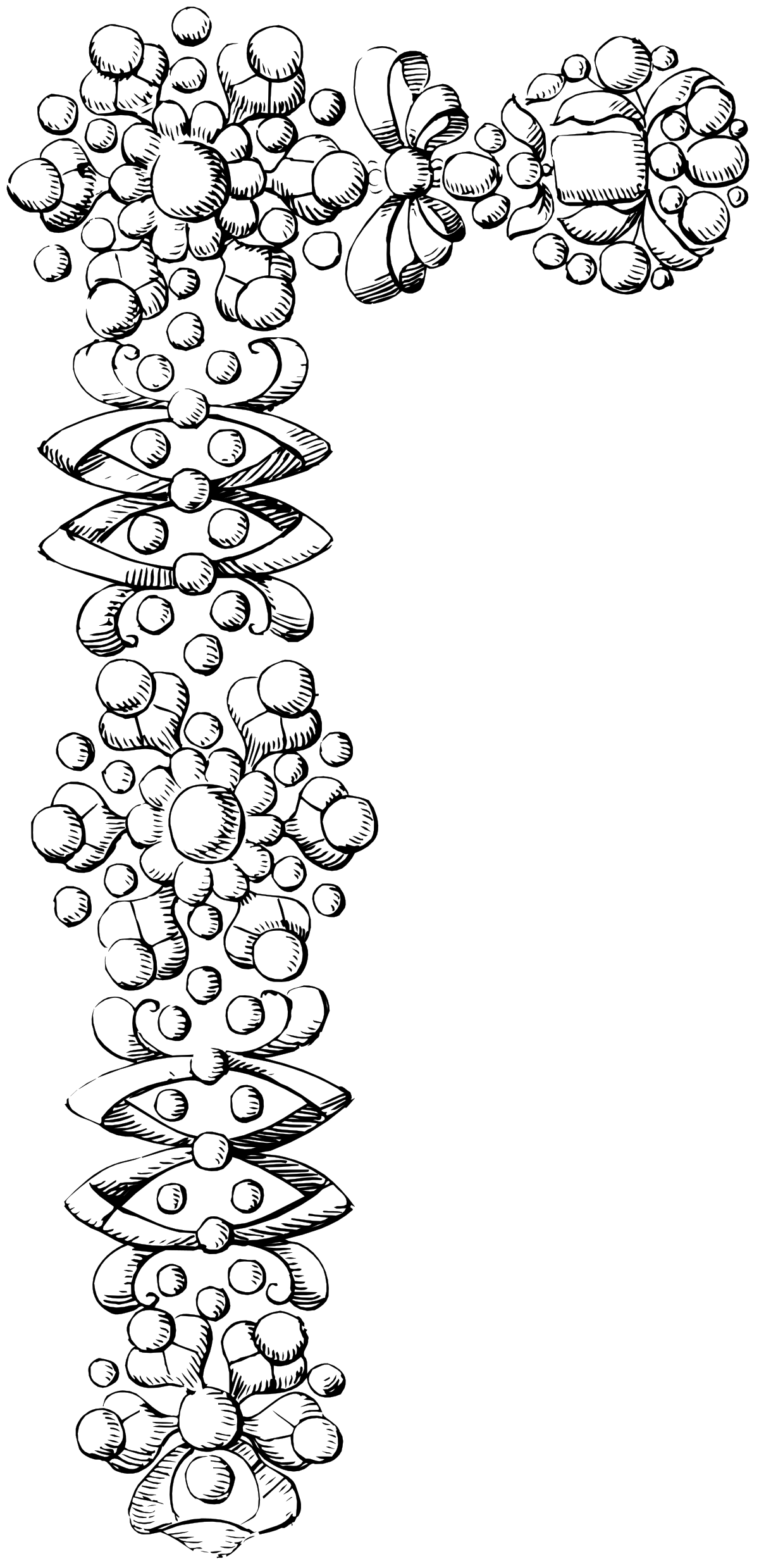 a black and white image of a bunch of fish clip art png transparent Black and White Fish Clipart - Decorative Borders and Corners